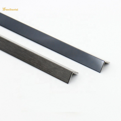 Black Brushed Stainless Steel Tile Trim V Shape DIN Standard