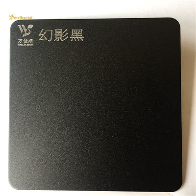 Lembaran Stainless Steel Dekoratif Hitam Sandblasted 0.55mm Bentuk Datar