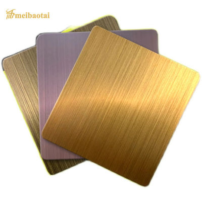 Harga bagus Lembaran Baja Tahan Karat Berlapis PVD 201 Grade Brushed dengan Ketebalan 0,65mm untuk Aplikasi Dekoratif on line