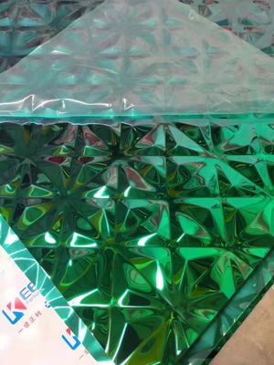 Lembaran Baja Tahan Karat Berlapis PVD Biru Timbul 3D Ukuran 4x8 Kaki untuk Dekorasi Dinding