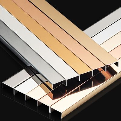 Harga bagus U Shape 201 Stainless Steel Tile Trim Untuk Hiasan Dinding Bangunan on line