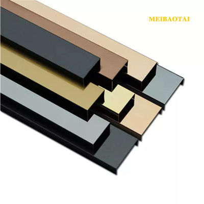 Harga bagus Garis Rambut Cermin 304 Stainless Steel Tile Trim 10FT Anti Sidik Jari on line
