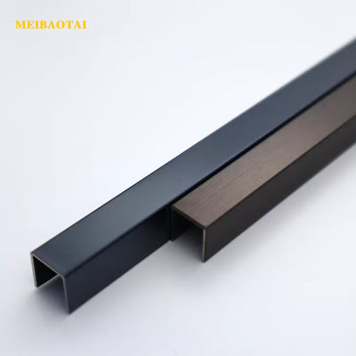 Harga bagus Profil Tepi Saluran U Baja Tahan Karat 10mm Standar DIN Baja Sikat Baja Tahan Karat Trim Ubin on line