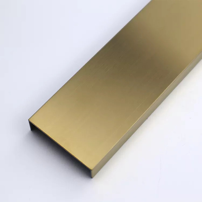PVD Emas Stainless Steel U Trim Dekoratif Ubin Stainless Steel Trim 15mm