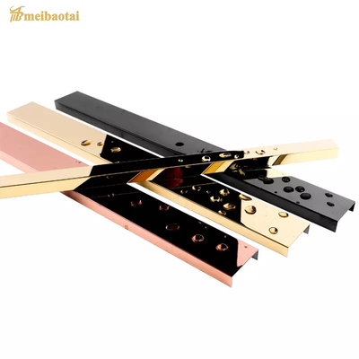 Cermin Emas Disikat Stainless Steel U Channel Edge Profile Ketebalan 0,55MM