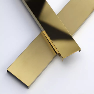 0.8mm U6 U8 U25 Gold Mirror Hailrine Stainless Steel Tile Trim Dekorasi Profil U