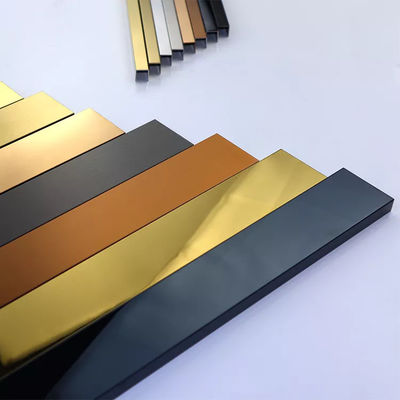 Harga bagus Ukuran yang disesuaikan 304 stainless steel U Profile dengan PVD Color Coating untuk aplikasi Tile Trim dan U Channel on line