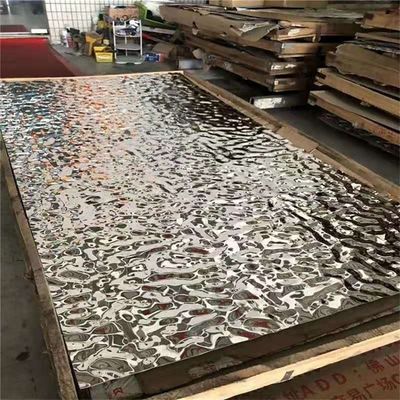Silver Mirror Air Ripple Stainless Steel Sheet 0.65mm Ketebalan untuk Dekorasi Langit-langit