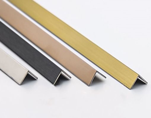 304 stainless steel L Profile Tile Trim dengan PVD Color Coating dan Panjang 2438mm