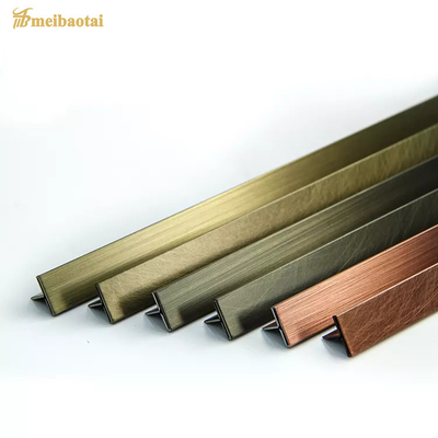 Perunggu Tembaga Dekoratif Logam Dinding Ubin Trim T6 Bentuk Profil Stainless Steel