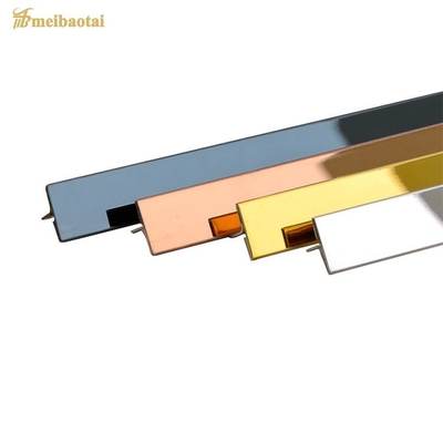 0,55 MM T Perbatasan Merayap Strip Trim Ubin Stainless Steel Untuk Sudut