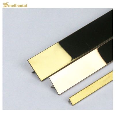 Profil Tepi Ubin Baja Tahan Karat 304 T10 X 3048mm dengan Permukaan Cermin untuk Perlindungan Sudut