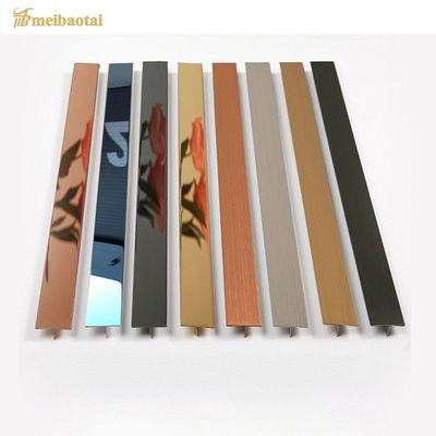 2438mm Panjang 304 Stainless Steel Tile Trim dengan permukaan cermin untuk dinding dan lantai