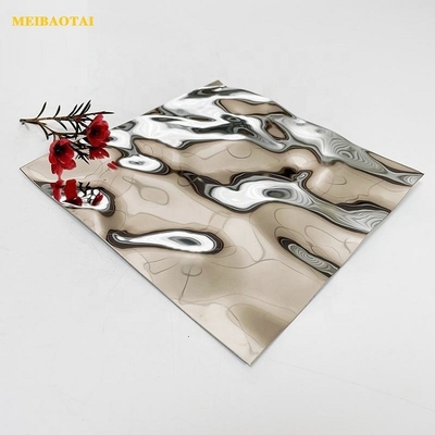 8k Cermin Air Ripple Lembar Stainless Steel 3D Emboss Panel Stainless Steel