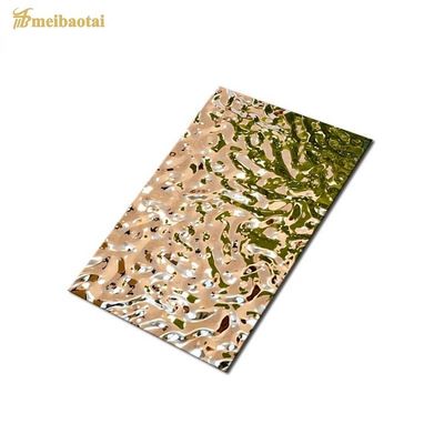 Harga bagus ASTM 304 Grade Cold Rolled Plate stainless steel dengan mirror finish dan water wave pattern on line