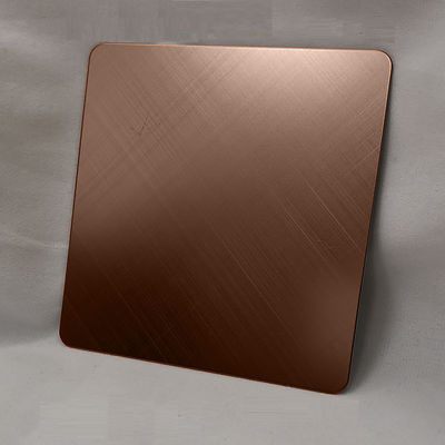 304 Grade Hairline Stainless Steel Sheet dengan Brown Color Coating dan Ketebalan 0,65mm untuk Aplikasi Dapur