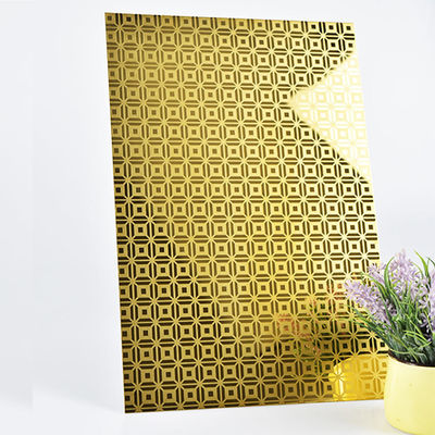 Harga bagus 4x8 Mirror Etched PVD Coated Elevator Stainless Steel Sheet untuk pintu dan aplikasi dekoratif on line
