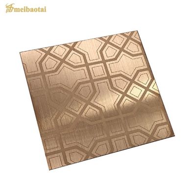Harga bagus Mirror Rose Gold Finish 304 stainless steel sheet elevator panel dalam 1219x2438mm Ukuran on line
