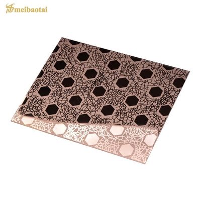 Harga bagus 0.95mm Ketebalan Emas Mawar Polished Finish Etching Lift Lembar stainless steel 304 Grade on line