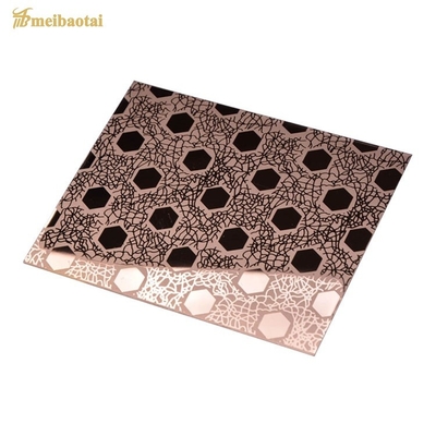 0.95mm Ketebalan lift Lembar stainless steel Gold Rose Polished Finish Etching