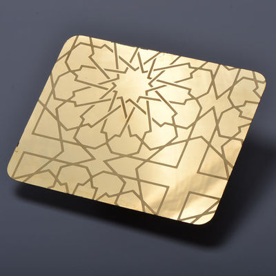 Harga bagus Gold Etching 1.00mm Thk Stainless Steel Sheet Untuk Cladding Dinding Eksterior on line