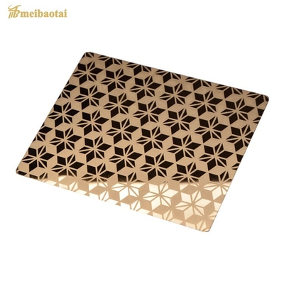 Pvd Golden Polish Etched Stainless Steel Sheet Dengan Film Novancel