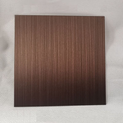 Anti Bronze 304 Grade Hairline Stainless Steel Sheet dengan AFP Finish untuk Dekorasi Arsitektur