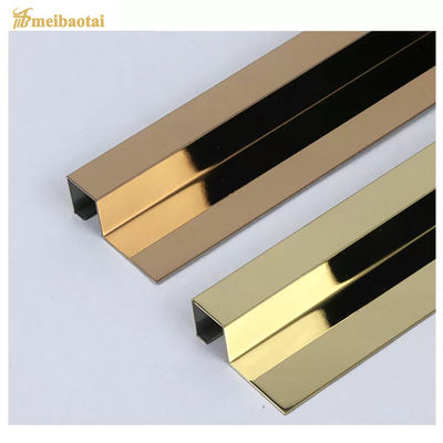 Harga bagus Emas / Mawar Emas Cermin Stainless Steel Bentuk Dekorasi Tile Trim on line