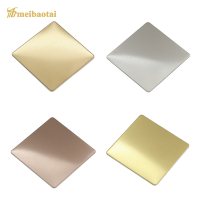 Sandblasted Silver Gold Lembaran Stainless Steel Dekoratif 0.65mm Empat Kaki