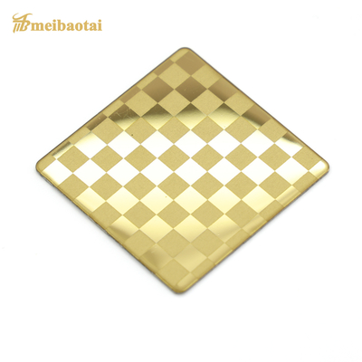Pvd Golden Polish Etched Stainless Steel Sheet Dengan Film Novancel