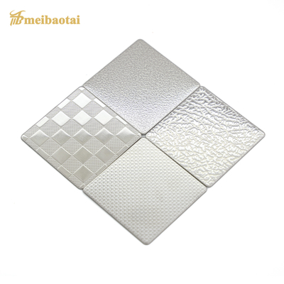 Silver Mirror Embossed Stainless Steel Sheet Untuk Dekorasi Hotel