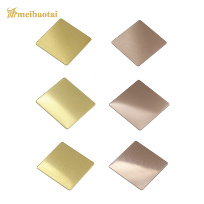 Disikat Lembaran Stainless Steel Garis Rambut Getaran Pelat SS Lapisan Warna Pvd ASTM
