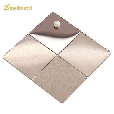 Lembaran Baja Tahan Karat ASTM 304 dengan Lapisan PVD Rose Golden dan Finishing Sikat 8K dalam Ukuran 1219x2438mm