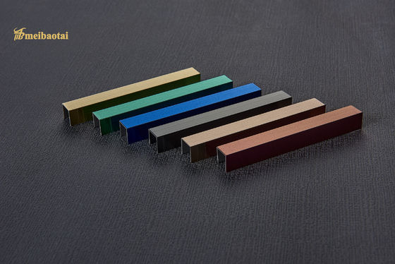 V Grooved 10mm PVD Color Coated Stainless Steel U Trim untuk Dekorasi Tile Edge