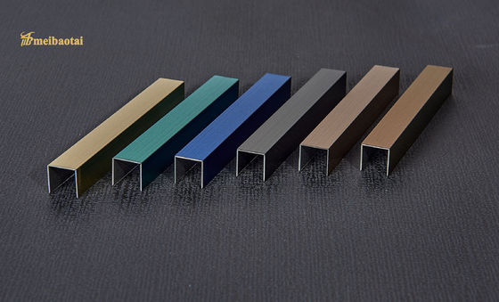 Harga bagus 304 Stainless Steel Tile Trim Dekoratif Profil U Dengan V Groove dan Lapisan Warna on line