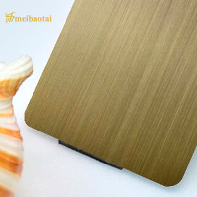 Lembaran Dekoratif Pola Kayu Stainless Steel 304 dengan Permukaan Disikat dan Empat Kaki Ukuran untuk Dinding Dapur