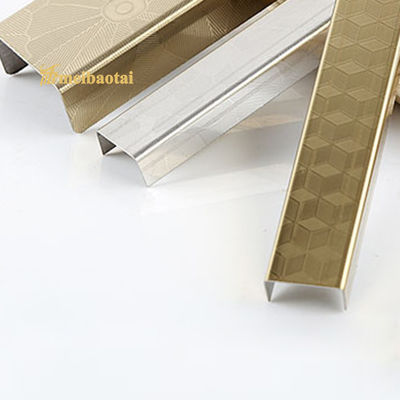 Harga bagus 304 stainless steel U bentuk ubin trim dengan permukaan cermin dan panjang 3050mm untuk perlindungan tepi on line