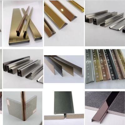 Harga bagus JIS Stainless Steel Tile Trim Dekoratif Profil U Dengan V Groove on line