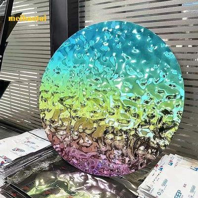 Harga bagus Ss304 201 Rainbow Color Mirror Air Ripple Stains Steel Sheet Dekorasi Langit-langit on line