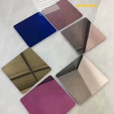 Harga bagus Lembaran Baja Tahan Karat Grade 304/201 dengan Finishing Cermin 1219x2438mm untuk Aplikasi Dekoratif on line
