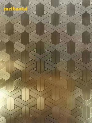 DIN Standard 0.95mm Ketebalan Emas Cermin Finish Etched Stainless Steel Sheet untuk aplikasi eksterior