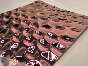Lembar stainless steel bercetak cermin SS201 Pvd Color Coating Plate Embossed