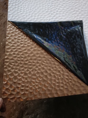 Rose Gold Mirror Honeycomb Pattern Lembar stainless steel yang tergores