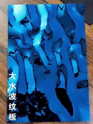 Harga bagus Blue Mirror Water Ripple 304 Grade Sustainable Cold Rolled Plate stainless steel dengan ketebalan 1,20mm on line