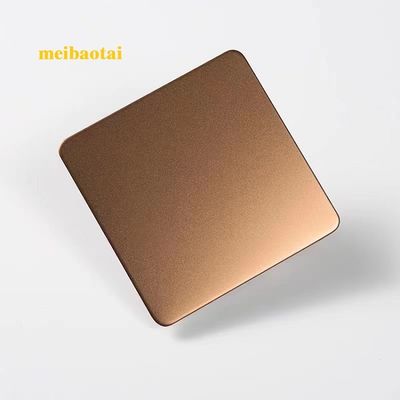 Harga yang bagus Rose Gold PVD Color Coating Standblast Stainless Steel Sheet plat dekorasi on line