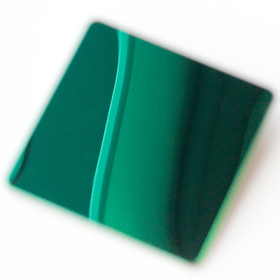 Mirror PVD Green Color Plating Dekoratif Lembar Baja Rostless