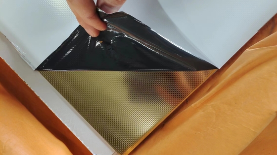 Cermin Stamped Stainless Steel Sheet PVD Color Coating Dekorasi Piring Embossed