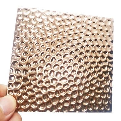 Rose Gold Mirror Honeycomb Stamped 304 Lembar stainless steel untuk dekoratif dinding dan langit-langit aplikasi