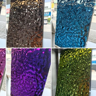 Berbagai PVD Warna Stamped Air Ripple Stainless Steel Sheet