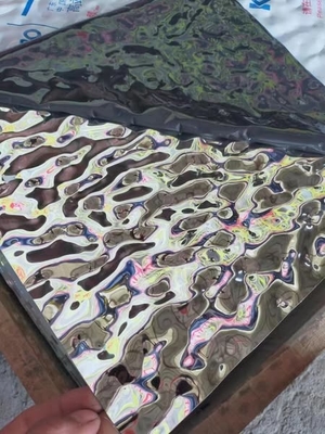 Silver Mirror Air Ripple Sheet Plat Dekorasi Lantai Baja Tidak Berlemak